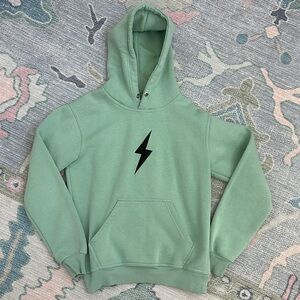 Bruce Bolt Green Lightning Boys Hoodie Sweatshirt - Like New - Youth Large
